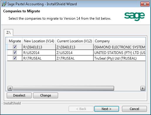 Sage Pastel Version 14 15 Company Migration If you are upgrading from Sage Pastel V12 to Sage Pastel V14, you can migrate your companies from V12 to V14 while installing the upgrade.