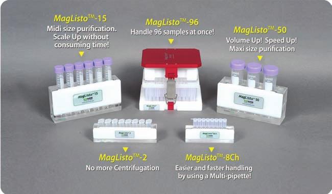 MagListo 5M Nucleic Acid Extraction Kit / MagListo Magnetic Separation Rack MagListo Magnetic Separation Rack Extraction Innovation from BIONEER MagListo is a novel and innovative extraction tool
