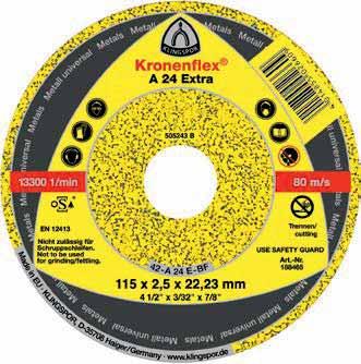 Kronenflex cutting-off wheel and grinding disc Application guides 1. EAN-Code (EAN-13) 2. Safety pictograms 3. Max.