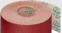 Rolls with paper backing Coated abrasives Abrasive paper PS 22 N Grain Aluminium oxide Coating Semi-open Backing E-paper Wood Metals Paint/Varnish/Filler Plastic Steel Rolls Advantages: Universal