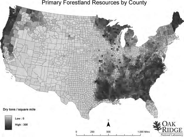 EISA, the approximate 40-million odt of forestland supply excludes biomass from federal lands (Figure 2).