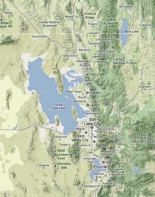 Map and location of PM2.5 Speciation monitors Cache Valley NAA Idaho Utah PM2.