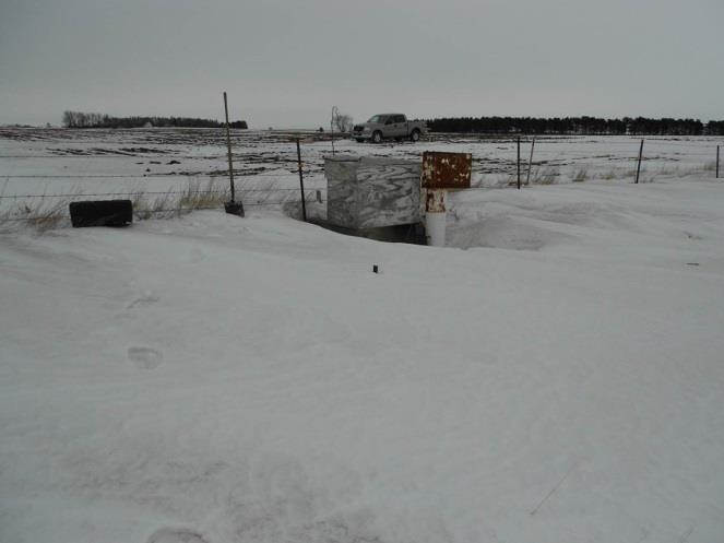 Figure 3. Snow accumulation around the south outfall monitoring site on January 15 2014.