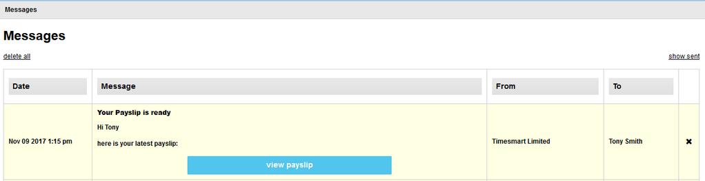 Select view payslip to