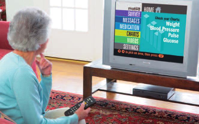 Technology news New products Motiva: a TV-based platform for remote patient management a simplified user interface, a secure broadband connection and a standard set-top box.