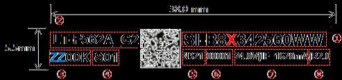 10 5. Label Structure a) Module Label [Printing Label] [Information of Barcode] 1 Model code: SI-B8X342560WW X: V (3000K), U (3500K), T (4000K), R (5000K) 2 Product name: LT-F562A_G2 3 Color