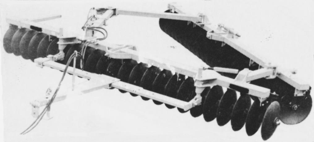 2 Offset disk harrow: A primary or secondary tillage implement consisting of two gangs of concave disks in tandem.