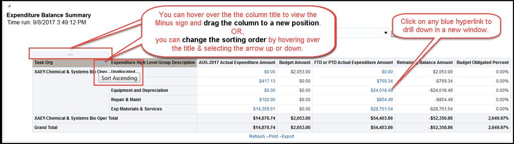 8. Changing Columns on a report How to Change Columns a.
