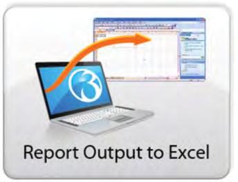 All numeric information can be used in calculations and you can modify the report as required, in the familiar Excel environment. There are over 60 reports that can be exported to Excel.