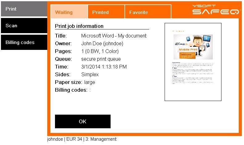 Users can manage their print jobs