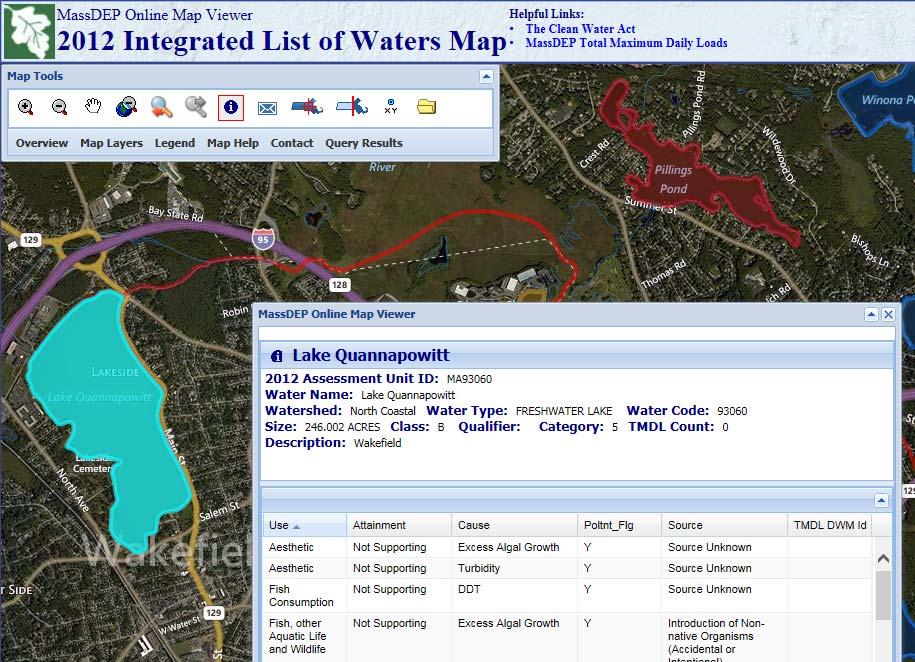 Massachusetts Interactive Mapping of the 2012 Integrated List of Waters http://www.