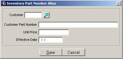 Adding a New Inventory Alias The following steps must be performed when adding a new Inventory Alias for a defined Inventory item: Retrieve the Inventory Aliases / Alternative Sell Prices form by
