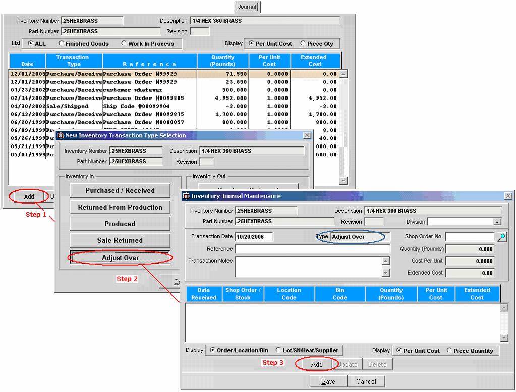 Creating Inventory In Transactions Adjust Over Increased Inventory Adjustments (Adjust Overages) are entered into the system using the Inventory Maintenance Journal tab.