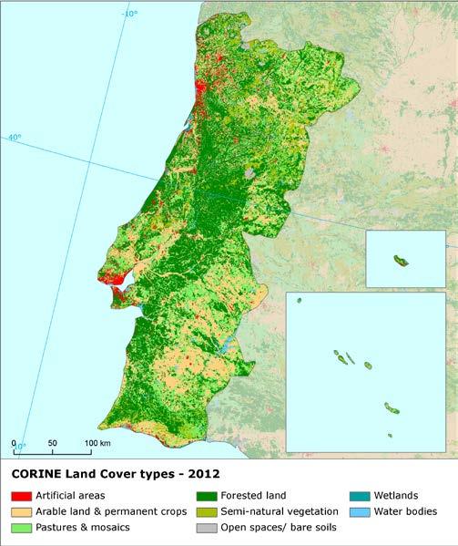 Land cover 2012 Overview of land cover & change In the long term, Portugal is a country with the highest dynamics of land cover change in Europe.