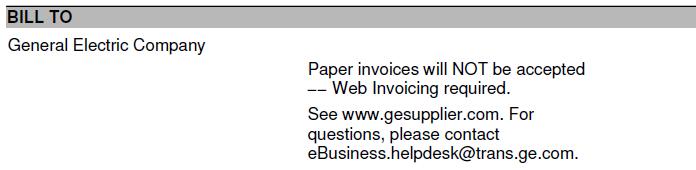 GETS POs eligible for web invoicing INELIGIBLE: Credit Card: POs containing credit card information in the BILL-TO section (please invoice by processing these credit card details with your payment