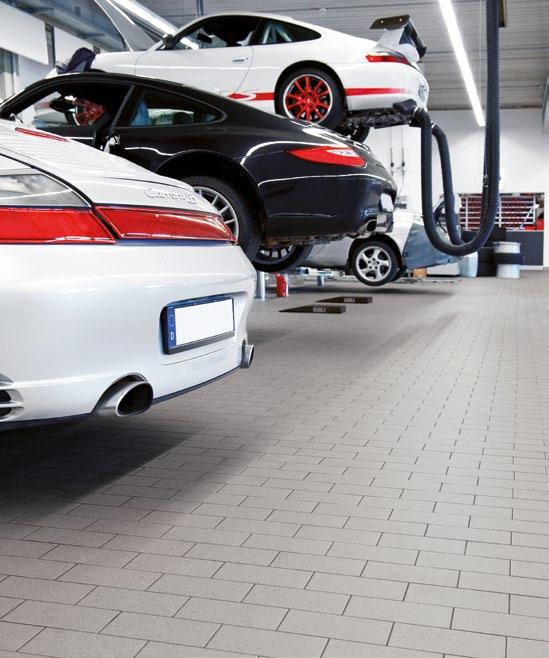 VEHICLE WORKSHOPS With oil, grease and all manner of corrosive substances to contend with, workshop floors put up with a lot of rough treatment.