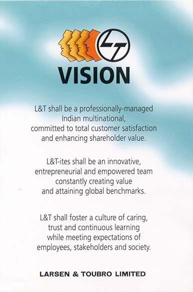 A vision to meet the challenges.l&t shall be an.