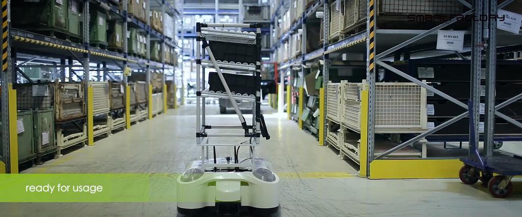 Automated Intelligent Vehicle Automatic transport of parts, machines and product in a full-size