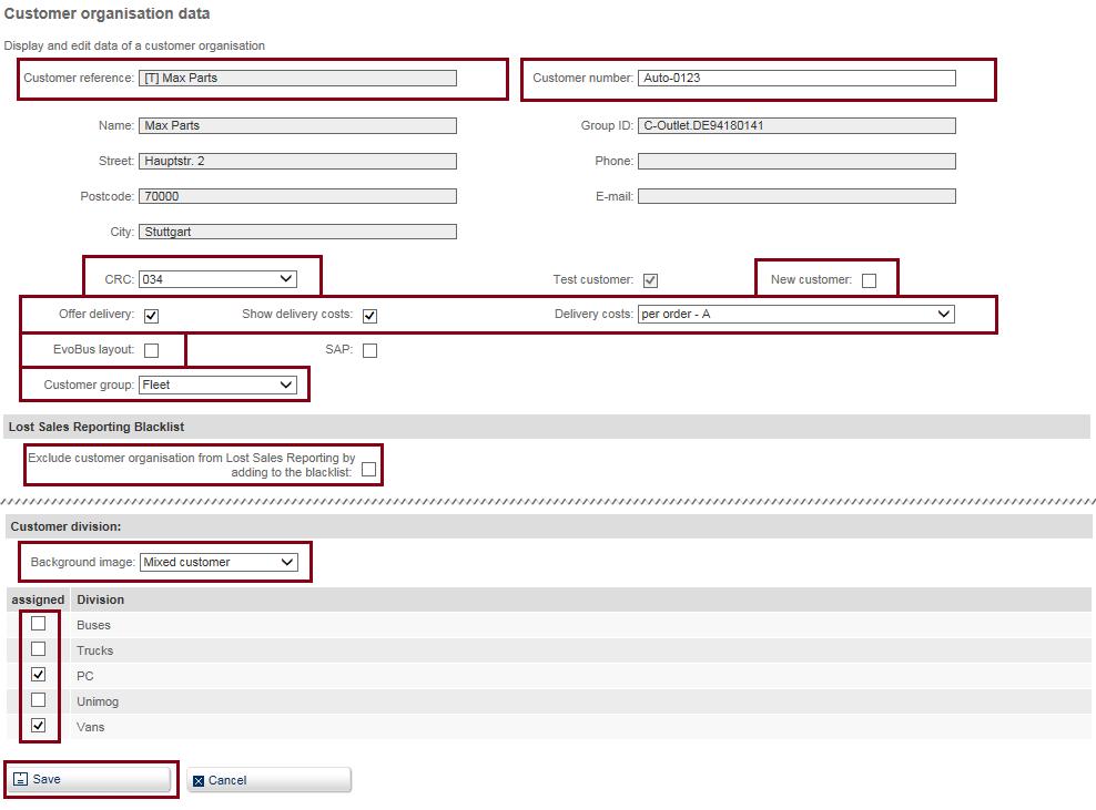 2.6.2 Supplementing/editing customer data In the overview list, click on the Edit ( relevant entry in editing mode.