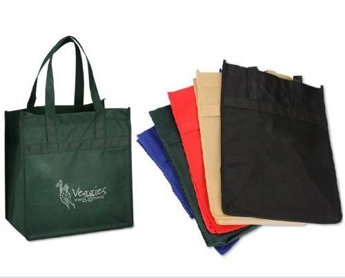 Tote - 13" L x 12" W x 8" H Item Number: *** High Min - Overseas Sourced The Easy Shopper Tote bag is made of non-woven cloth. It is widely used for shopping, also as promotional products.