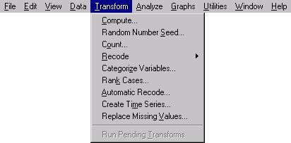 Transforming the Data To transform the variable sale, from the menus choose: