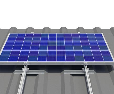 Double layer installation with framed or frameless PV modules, horizontally mounted Installation 5 (module installation, mid clamp) Now mount the mid clamps.