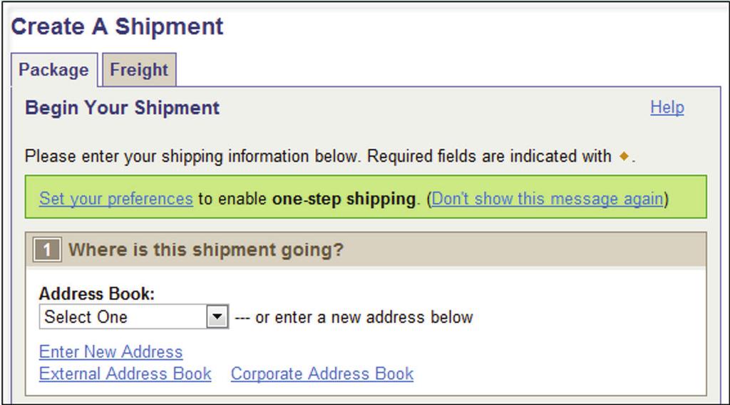 Shipping Package When you are ready to begin shipping, log in to access the Shipping page.