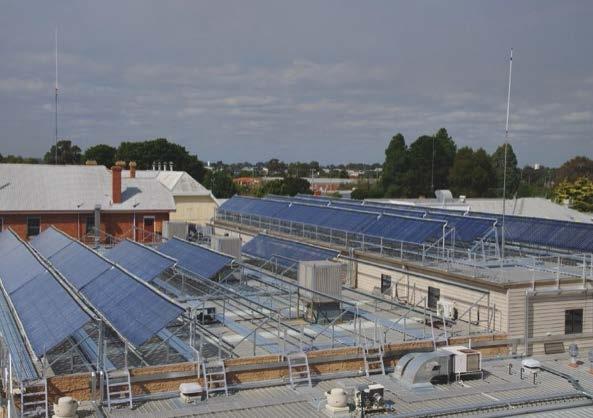 Examples of Solar in Government & Business Echuca Hospital (VIC) solar thermal chiller Evacuated tube solar thermal