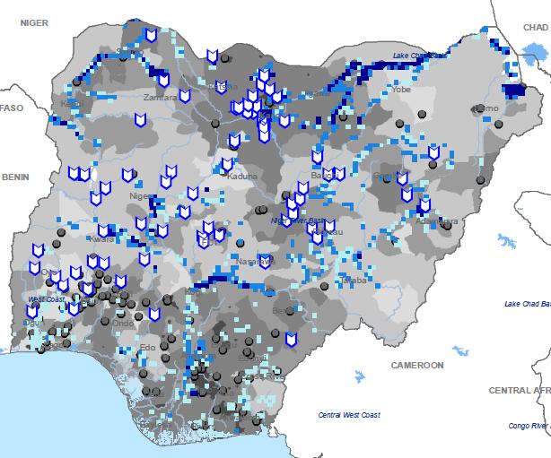c. ICT d. Water Source: AICD Interactive Infrastructure Atlas for Ghana (http://www.