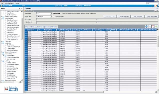 DATASCOPE WMS - General Warehousing DATASCOPE WMS includes detailed functionality to process all typical warehouse transactions such as bin transfers, stock adjustments, cycle counts and general