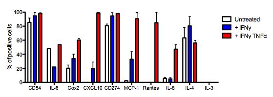 CD54 Flow Cytometric Screening of Immunoregulators BM-MSCs Untreated ADSCs Untreated BM MSCs + IFN- ADSCs + IFN- BM MSCs + IFNy/TNF-α ADSCs +
