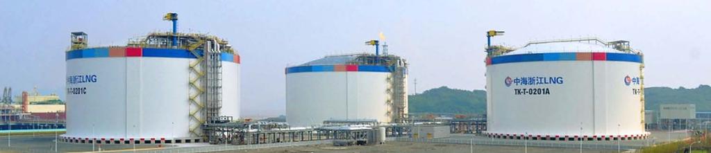 SELECTED REFERENCES STORAGES AND TERMINALS FOR LNG LNG Storage Tanks for CNOCC Zhejiang Ningbo LNG Storage: 3 x 160,000
