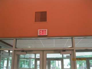 construction, LED illuminated exit signs, and the system is in good condition.