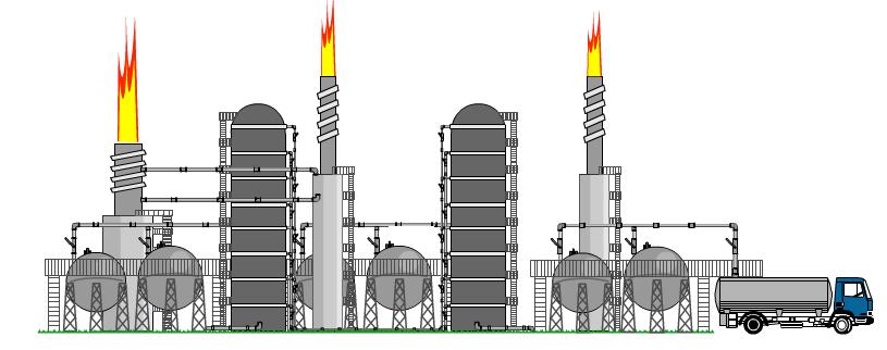 The Oil Refinery. Crude oil is virtually unusable in its unrefined state. It is composed of a mix of hydrocarbons, each with a different number of carbon atoms.