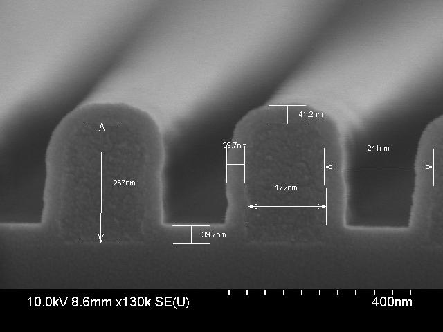 Resist Pattern Depo of SiO 2 at 50C 44nm 22nm Pitch