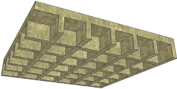 System 4: Two-way Concrete Waffle Slab A two-way concrete system is another system that provides a great span to depth ratio. However, 30-0 x 30-0 bays were used to size the waffle slab system.