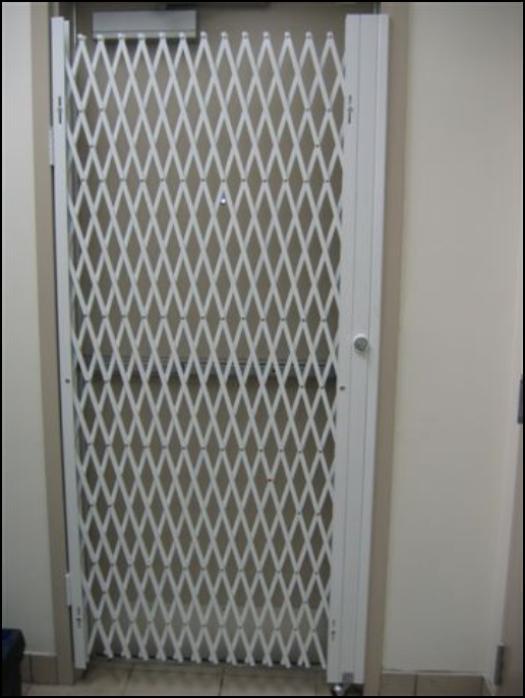 Man Door Security Gates Double Diamond Security Gates provide maximum protection for man doors and emergency