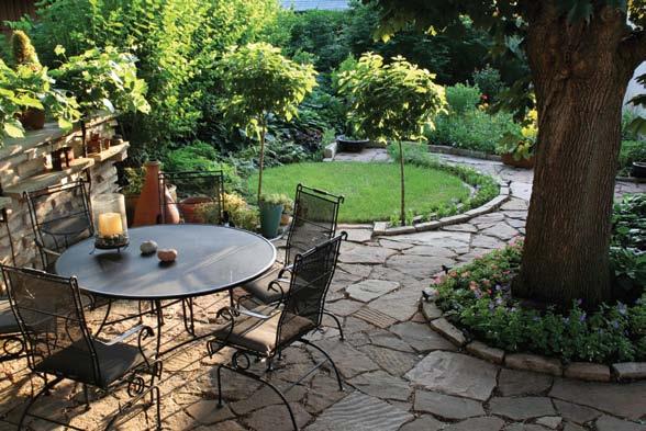 Incorporate natural stone or bluestone into pathways, ponds, freestanding or retaining walls to compliment the landscape.