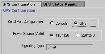 Note: Once the UPS is selected and enabled on the Unified Manager Serial Selection Page, the UPS sends the message UPS Communication Established to the NT event log, when the UPS communication