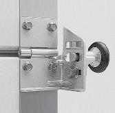 Intermediate hinges and roller brackets are made of stainless steel AISI 430 and achieve high anticorrosion properties.