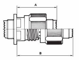 8D - D38999 Aluminum Series In line receptacle type 1 31.45 Maxi ØF D thread Shell D size thread Ø F 09 (A) M12 x 1 6g 15.90 11 (B) M15 x 1 6g 19.05 13 (C) M18 x 1 6g 22.25 15 (D) M22 x 1 6g 25.
