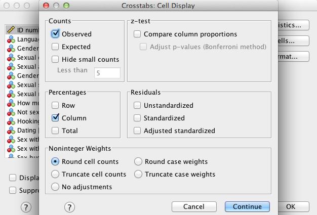 4. Click Cells > In the new window, click on Column under
