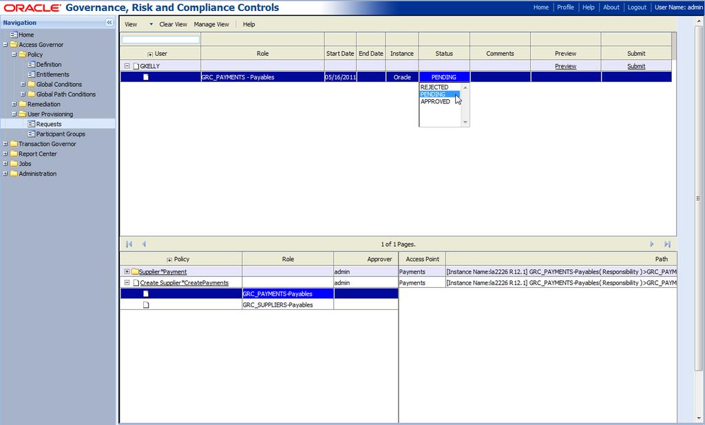 PREVENTIVE PROVISIONING Control owner is alerted and can login into GRC