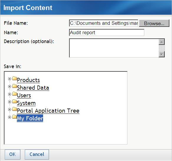 Managing Content in the Workspace 27 Managing Content in the Workspace Import Content To import content: 1. Click the Import Content toolbar button. 2. In the Import Content dialog box, click Browse to select a file.