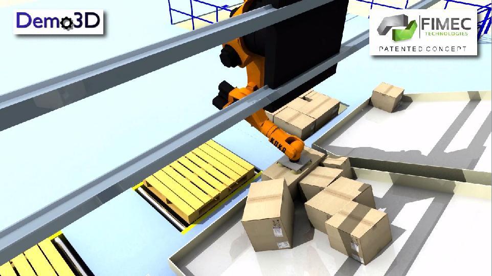 FIMEC s latest innovation: 3D robotized palletizing In 2012, patented a robotized parcel palletizing concept (patent reference No.