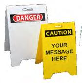 SIZE COLOR MESSAGE IMAGE A-Frame Floor Signs Identify Hazards to Avoid Accidents and Injury Designed for indoor or outdoor use,