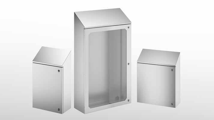 SMALL CABINETS LINEA QSE DOOR PROTECTION SLOPING ROOF FEET WALL MOUNTS Roof for door protection, rounded corners.