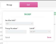 Unify: Troop Set-Up 1 Log in, select Troop Dashboard, and