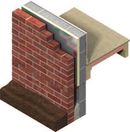 TW50 PARTIAL FILL CAVITY WALL INSULATION Traditional cavity wall construction methods New build All brick and block types Wall Insulation Kingspan Thermawall TW50 Thermal Conductivity Facings