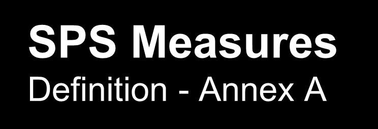 SPS Measures Definition - Annex A A measure taken to protect: Human or animal health Human life Animal or plant life A country from from from from risks arising from additives, contaminants,